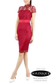 Picture Of Dovinique Cheongsam By Doublewoot Red Fashion Cheongsam Two Piece Skirt Set