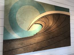 Anthony howe is a 3d kinetic sculptures who lives and works in a rural area in eastsound washington surrounded by little more than trees, wind, and other. Wooden Wave Art Sculptures Prints By Artist Shaun Thomas Ocean Inspiration Carved Wall Art Wave Art