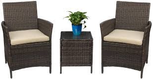 Rattan garden furniture is a great addition to any outdoor or indoor space. Amazon Com Devoko Patio Porch Furniture Sets 3 Pieces Pe Rattan Wicker Chairs With Table Outdoor Garden Furniture Sets Brown Beige Garden Outdoor