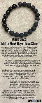 Happiness Lava Stone Polished Matte Black Onyx Yoga Chakra Bracelet Lava Stone Chakra Bracelet Yoga Beads