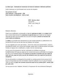 Avant de tenir une réunion de résiliation avec l`employé, imprimez des copies de tous les accords que vous devrez signer. Litiges Sfr Demande De Remboursement Des Frais De Resiliation Lettre Type Ufc Que Choisir