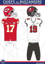 The kansas city chiefs and tampa bay buccaneers have released their third and final injury reports ahead of super bowl lv. What Uniforms Will Be Worn In Super Bowl Lv Chiefs Vs Buccaneers Sportslogos Net News