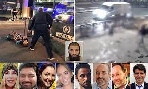 Witnesses said he was attacked as he tried to use his skateboard to defend a woman who had been stabbed. London Bridge Hero Swung Skateboard At Terrorists Wearing Fake Suicide Vests Daily Mail Online