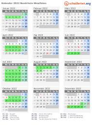 Kalender 2021 mit kalenderwochen + feiertagen: Kalender 2022 Ferien Nordrhein Westfalen Feiertage