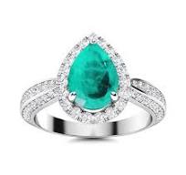 Sotiya Halo Paraiba Pear Cut Engagement Ring Sterling Silver