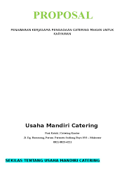 Usaha mandiri catering nasi kotak | catering kantor jl. Contoh Proposal Kerjasama Catering Perusahaan