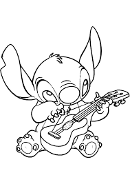 Man playing electric guitar, guitarist silhouette bass guitar. Stitch Tries To Play The Guitar Razukraski Com