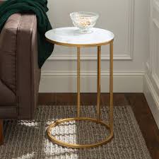 Maybe you would like to learn more about one of these? Walker Edison Ophelia Contemporary Metal And Glass Round C Accent Table 16 Inch White Marble And Gold Buy Online In Antigua And Barbuda At Antigua Desertcart Com Productid 74118059
