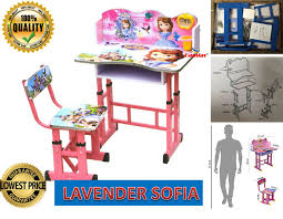 In stock on september 23, 2020. Study Table And Chair Kid Set With Cartoon Theme Lavender Sofia