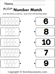 Print coloring pages online or download for free. Free Winter Math Numbers Matching Free4classrooms