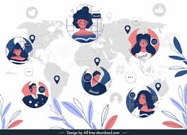 Tons of awesome orange background to download for free. Social Media Network Background Human Avatar Global Map Free Vector In Adobe Illustrator Ai Ai Format Encapsulated Postscript Eps Eps Format Format For Free Download 6 67mb