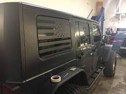 Black American Flag Decal Jeep Sold As A Pair Driver Side And Passenger Side Passenger Side Is Flipped So The Stars Are Towards The Front Of Vehicle Ma Jeep Stickers Badass Jeep Jeep Usa