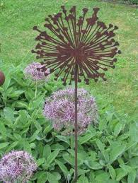 Edelrost Gartenstecker Zierlauch Allium Metall Gartenstab Dekostab Gartenstecker Edelrost Rost Deko Garten