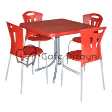 Funky chairs v2 kamp sandalyeleri kritik noktalardaki plastik desteklerin sayesinde kumaşın yırtılmasınıönlemektedir. Cafeler Icin Bmt013 Plastik Masa Takimi Modeli
