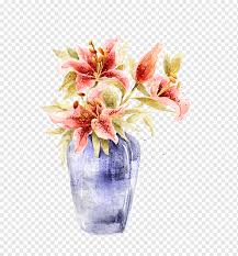 Florals and elegant planters with a contemporary take on classic greenery Pink Lily Flowers In Glass Vase Illustration Vase Watercolor Painting Hand Painted Watercolor Red Lily Watercolor Leaves Flower Arranging Painted Png Pngwing