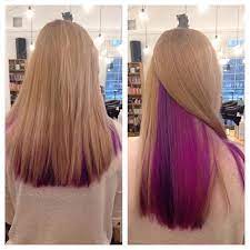Violet Color Haircolor Blonde On Instagram Under Hair Color Underlights Hair Purple Underneath Hair