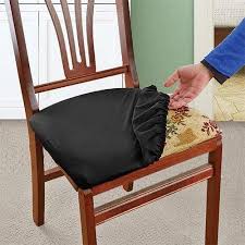 Soft Stretchable Removable Machine Washable Seat Covers Set Of 2 Black Walmart Com Dining Chair Seat Covers Seat Covers For Chairs Slipcovers For Chairs
