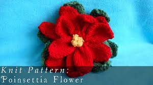 How to crochet a poinsettia. Poinsettia Flower Knitted Youtube