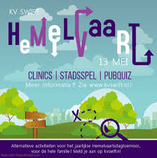 Op hemelvaartsdag of 's heren hemelvaart (latijn: 13 Mei Hemelvaartsdag Jullie Doen Toch Ook Mee K V Swift