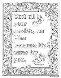 Books of the bible coloring pages. Coloring Pages For Kids By Mr Adron Free 1 Peter 5 7 Print And Color Page Cast All Of Your Cares On Him Bible Verse