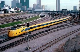 A Rather Tattered Old Via Turbo Power Unit And Trainset As Seen From The Bathurst Street Bridge In Downtown Toronto Within A Y Train Railroad History Railroad