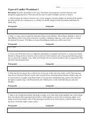 It s her 8th grade year and carly wants to graduate more than anything else. Types Of Conflict Worksheet 1 Pdf Name Types Of Conflict Worksheet 1 Directions Read The Description Of The Story Determine The Protagonist Central Course Hero