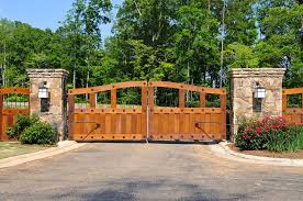 The gate fits a 10 ft. Driveway Gate Ideas Types Property Entrance Gates Landscaping Network