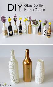 Diy Glass Bottle Home Decor 3 Simple Ideas Diy Bottle Crafts Glass Bottle Crafts Bottles Decoration