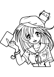 Sirène regardant les poissons 22, dessin de sirène à colorier. Coloriage204 Coloriage De Manga A Imprimer
