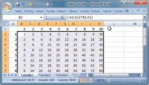 Grundschule kleines einmaleins tabelle zum download. Einmaleins Mit Excel Com Professional