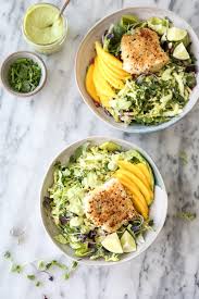 Do you have kids (or adults) that. Healthy Fish Taco Bowls With Avocado Slaw And Mango Gluten Free