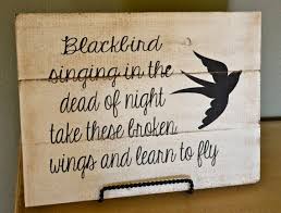 Black Bird In The Dead Of Night This Etsy Artist Will Be At The April 26 Etsy Fest In Hillcrest Etsylr Etsy Etsyfest14 Wooden Signs Black Bird Beatles Crafts