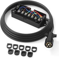 This will show you how to wire trailers with seven, six and four pin connectors. Amazon Com Heavy Duty 7 Way Plug Inline Trailer Cord With 7 Gang Junction Box Weatherproof Corrosion Resistant Double Prongs Rv 7 Pin Gang Wire Pole Inline Light Trailer Wiring Harness Cable