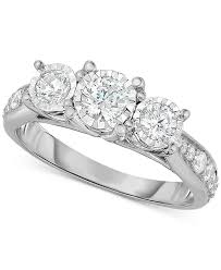 Although selecting the type of gold should be based on personal preference. Trumiracle Diamond Three Stone Ring 1 Ct T W In 14k White Yellow Or Rose Gold Reviews Rings Jewelry Watches Macy S