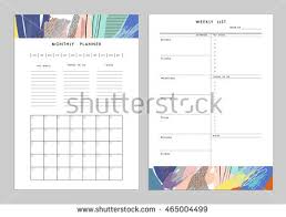 Monthly Planner Plus Weekly List Templates Stock Vector 465004499 ...