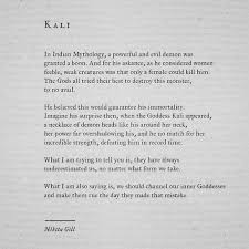 Nikita Gill Kali Goddess Quotes Nikita Gill Beautiful Words