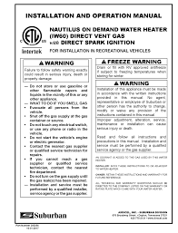 Enjoy endless hot water with suburban's nautilus on demand rv water heater mfg# 5186a. Suburban Nautilus Iw60 Installation And Operation Manual Pdf Download Manualslib