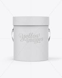Download Round Paper Box Mockup Front View In Box Mockups On Yellow Images Object Mockups PSD Mockup Templates