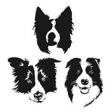 Black And White Collie Dog Clipart Pin On Vinyl Sticker Ideas
