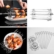 Remove other kitchen appliances, dishes and silverware to reduce cross contamination. Grilled Skewers Barbecue Skewers 304 Stainless Steel Kebabs Grilled Chicken Wings Rotating Grilled Oven Electric Oven Accessories Buy At A Low Prices On Joom E Commerce Platform