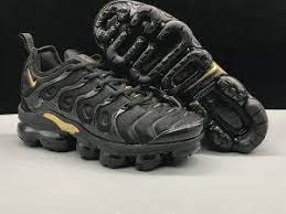 Nike vapormax plus air max tn tuned trainers vapour vapor max uk 7 97 98 qs sp. Nike Air Vapormax Plus Tn Black Gold Men S Women S Running Shoes Nike Air Vapormax Classic Nike Shoes Nike Running Shoes Women