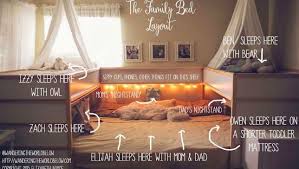 Family Of 7 Sleeps Together In One Giant Ikea Hacked Bed And They Ve Never Slept Better Family Bed Ikea Bed Hack Ikea Kura Bed