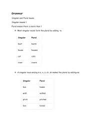 Plural S And Es Worksheet