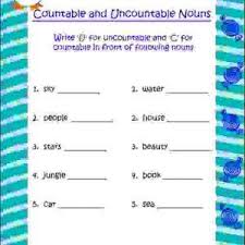 Grade 2 English Grammar Worksheets For Kids To Practice Difference Between Countable And Unco Uncountable Nouns English Grammar Worksheets 2nd Grade Worksheets