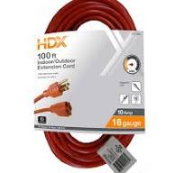 HDX 100 ft. 16/3 Light Duty Indoor/Outdoor Extension Cord, Orange  HD#277-525 - The Home Depot