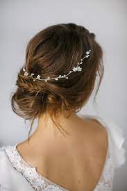 Pearl And Rhinestone Bridal Hairvine Delicate Flower Hairpiece Boho Wedding Headband Bridal Pearl C Boho Wedding Hair Short Wedding Hair Wedding Hair Pieces