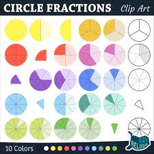 Circle Fractions Clip Art 10 Colors Math Clipart Fractions Clip Art