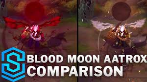 The pbe has been updated! Prestige Vs Blood Moon Aatrox Comparison Youtube