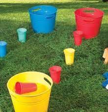 Have A Relay Race By Carrying Cups Of Water To Fill Up Buckets Picnic Games Activities Games For Kids