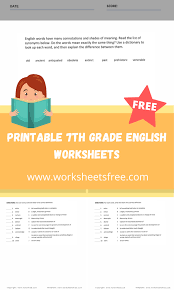 Grade 7 language arts worksheets. Printable 7th Grade English Worksheets Worksheets Free